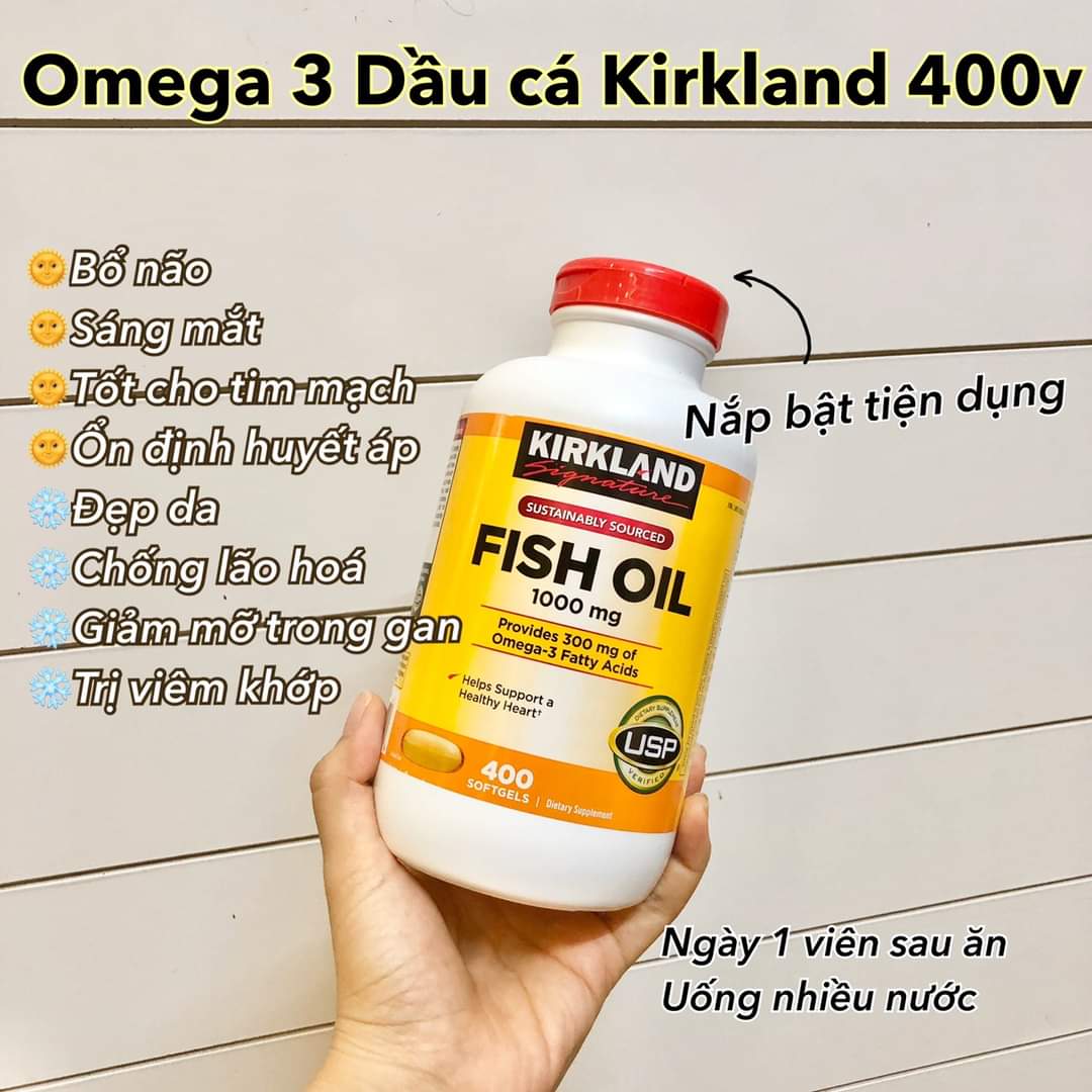 Dầu Cá Omega 3 Kirkland Signature Fish Oil Bổ não, bổ mắt, Hỗ trợ sức khỏe tim mạch, khớp - Massel Official