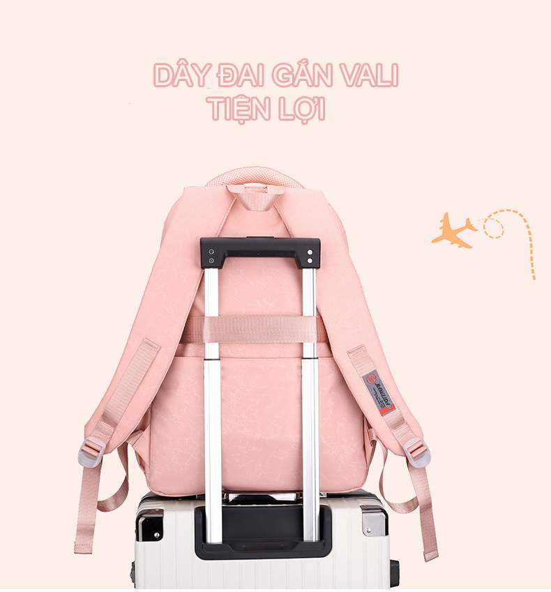 Balo đi học thời trang unisex nam nữ phong cách basic đơn giản màu trơn vải nylon cao cấp chống nước đựng laptop 6027