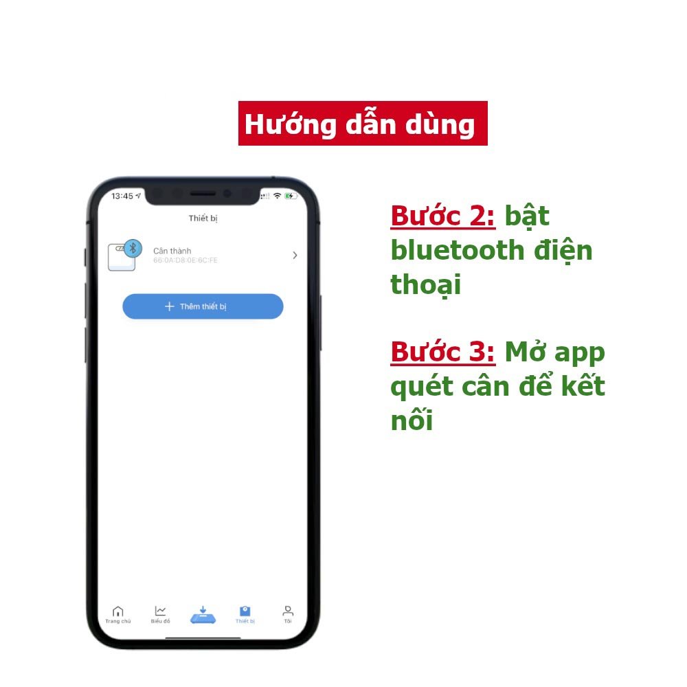 Cân điện tử - Cân sức khỏe thông minh cao cấp kết nối Bluetooth -  Phân tích mỡ và chỉ số cơ thể