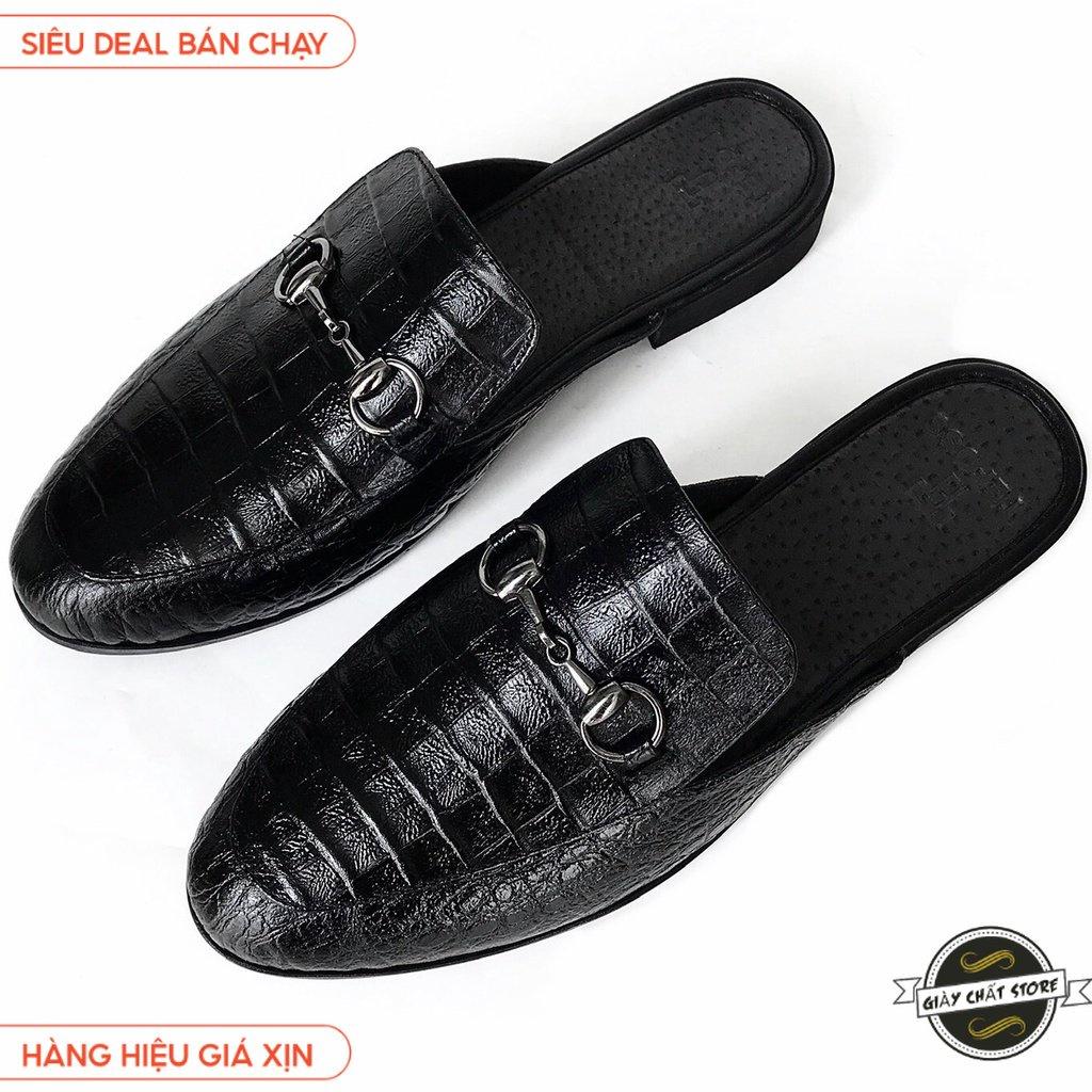 Giày Sục Nam Da Pu In Vân Cá Sấu Cao Cấp Tefoss Mules Shoes - HT01
