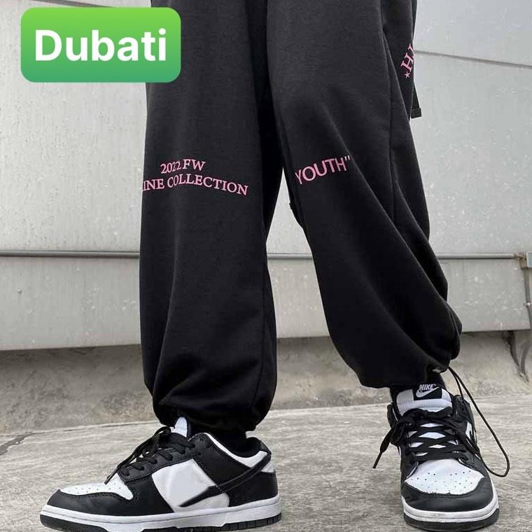 QUẦN JOGGER NAM NỮ UNISEX CHẤT NỈ DÀY DA CÁ ỐNG SUÔNG RỘNG THÊU CHỮ YOUTH RÚT DÂY TREND HOT 2022 - DUBATI FASHION