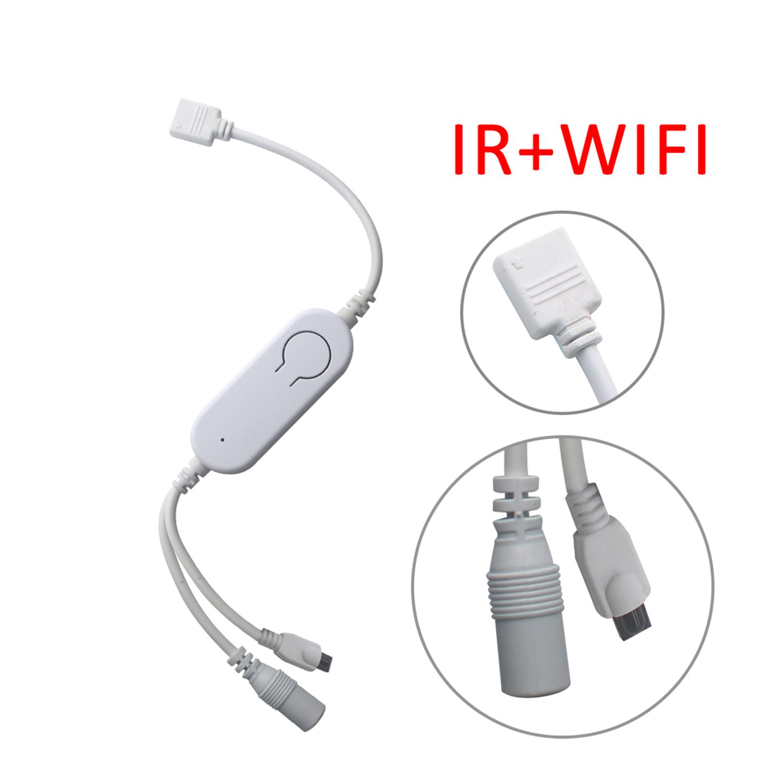 DC5V~12V IR+WiFi RGB Controller LED Strip Light Controller Wireless Smart Strip Light Controller Voice Control Compatible with Google Home & for Amazon Alexa Tuya/SmartLife APP Control