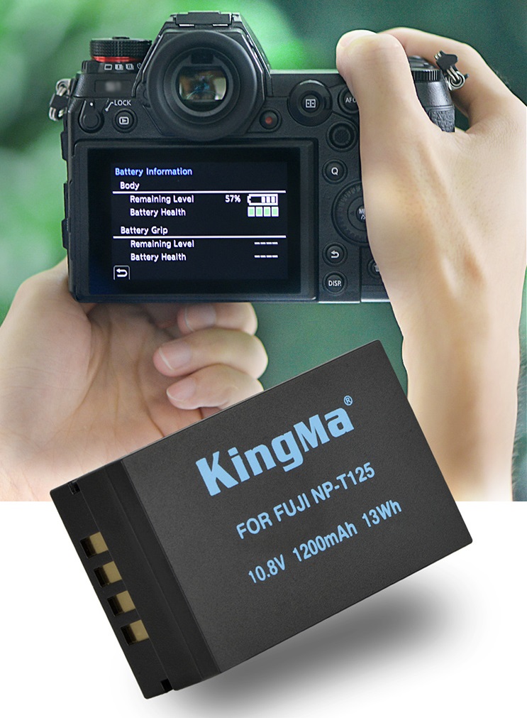 Bộ 2 pin 1 sạc Kingma cho Fujifilm NP-T125, Hàng chính hãng