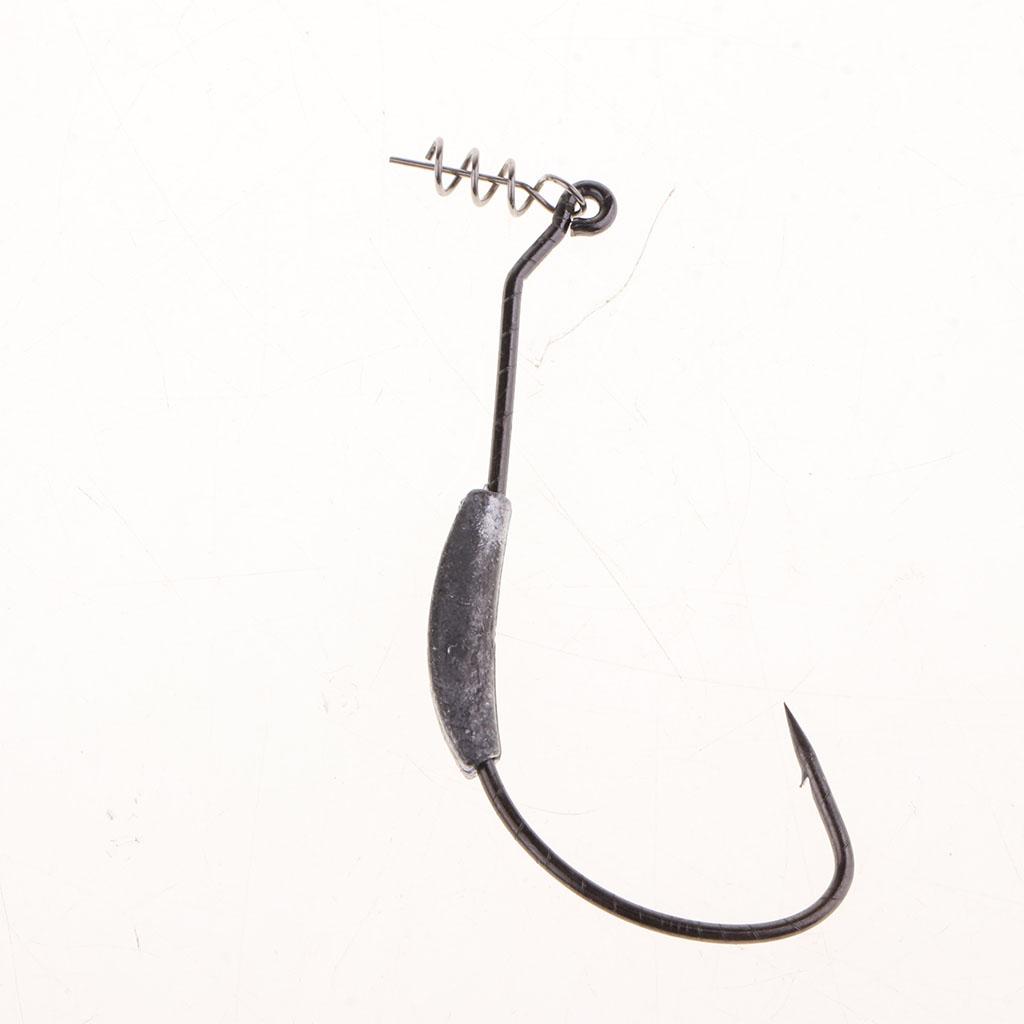 50pcs Weighted Superline Spring Hooks Jig Head Fishing Hook for Soft Lures