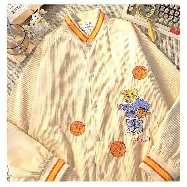 Áo Khoác Nhung KAZE Unisex Fashion họa tiết Basketball Bear phong cách Năng Động Ulzzang Freesize.TP
