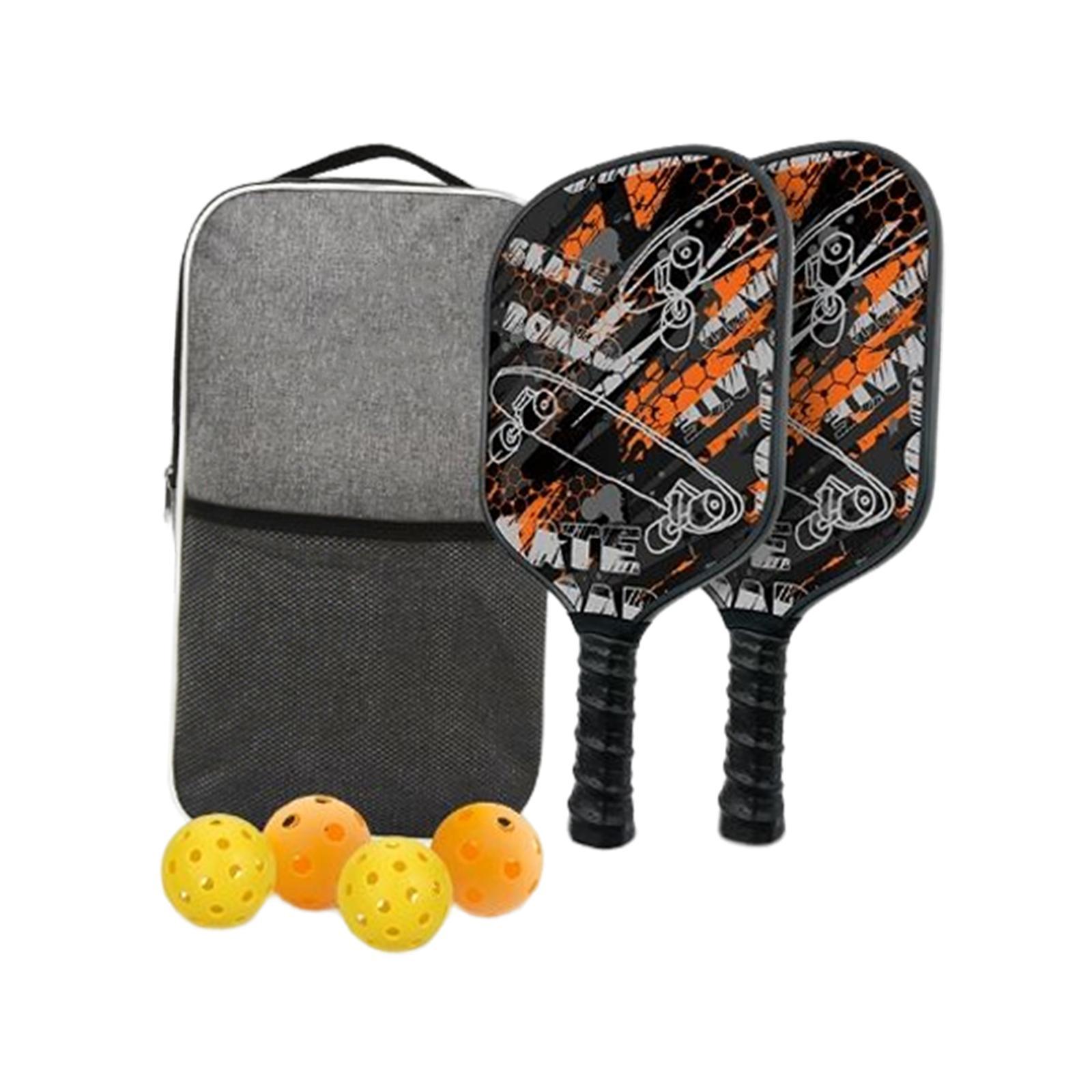Portable Rackets 4 Pickleballs Includes 2 Rackets Pickleball Paddle Set