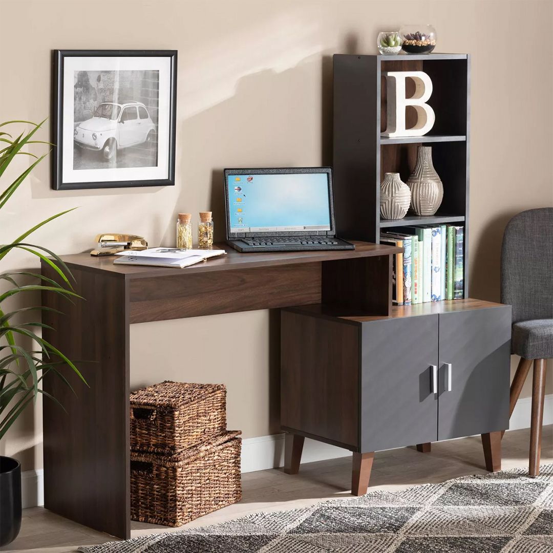 Bàn liền giá sách đa dạng thiết kế đẹp SMLIFE Decoe