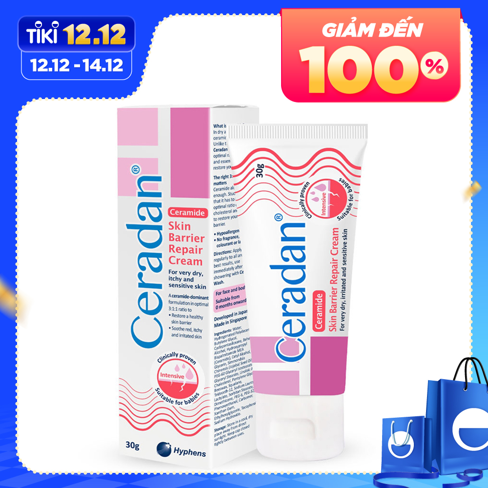 Ceradan cream 30g-  liệu pháp cho Da chàm, viêm da cơ địa