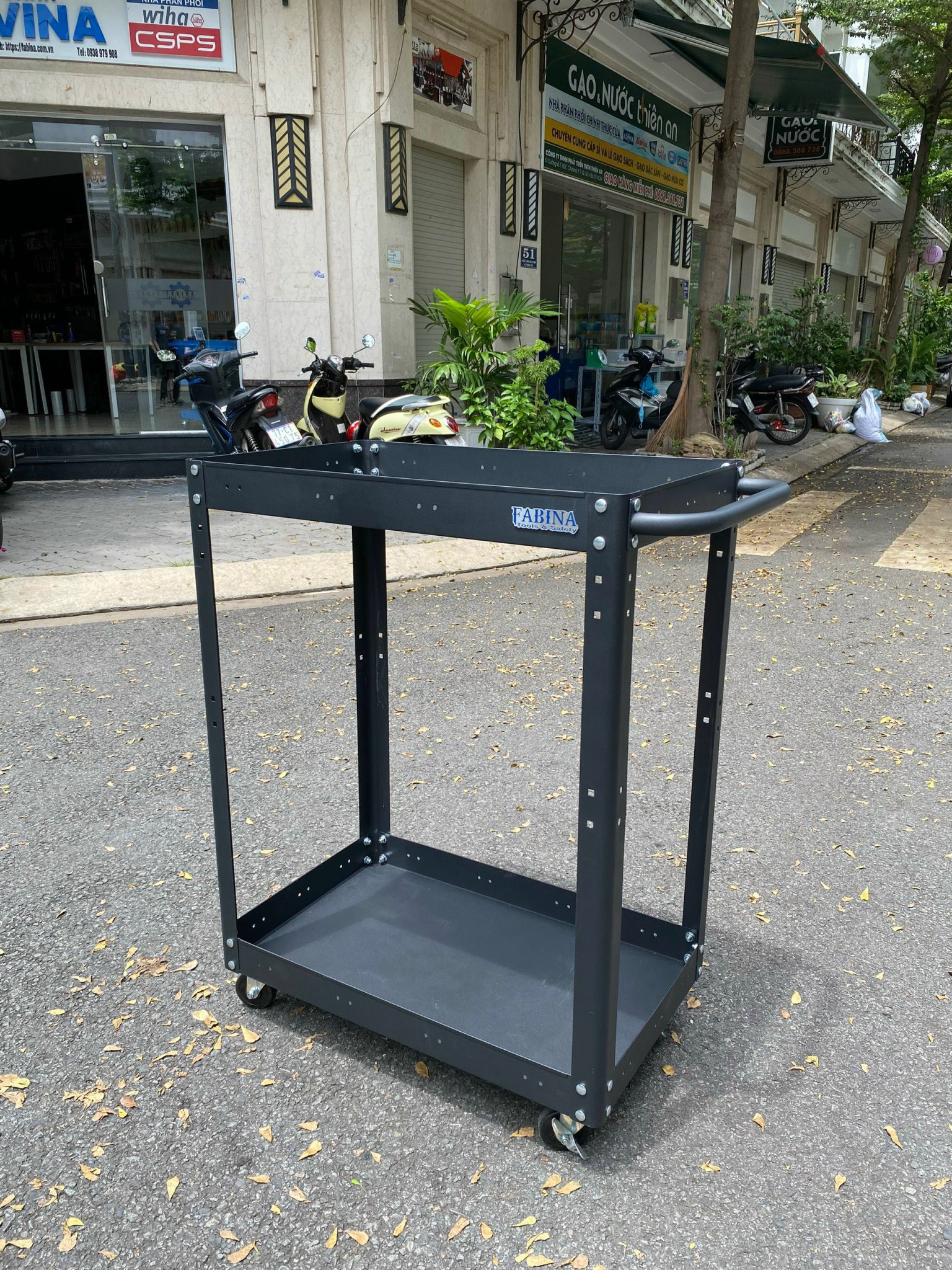 Kệ thép 2 tầng cao 980mm màu đen