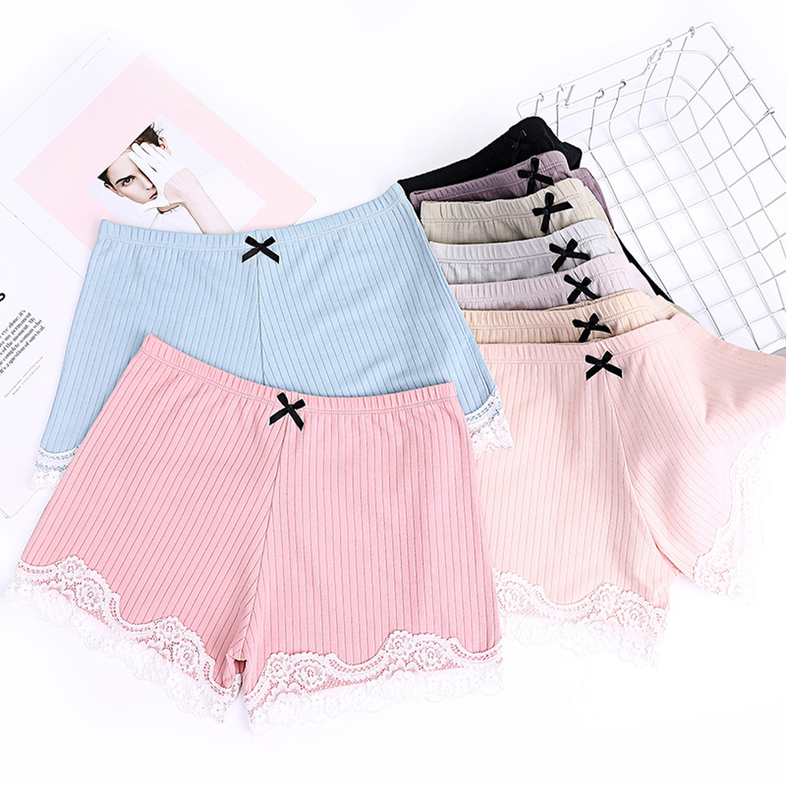 COMBO 5 QUẦN VÁY COTTON TĂM CHÂN REN 044