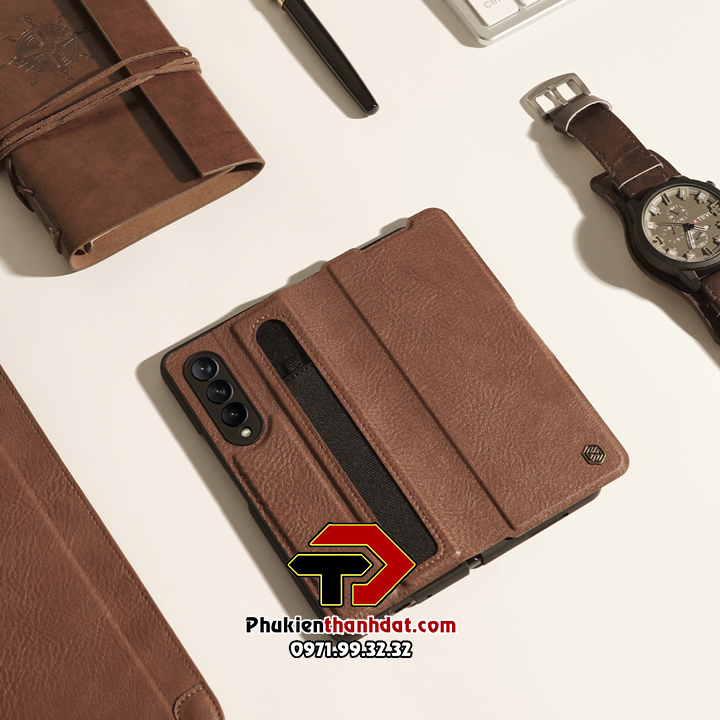 Bao da cho Samsung Galaxy Z Fold4 chính hãng Nillkin Aoge Leather Cover - Hàng chính hãng