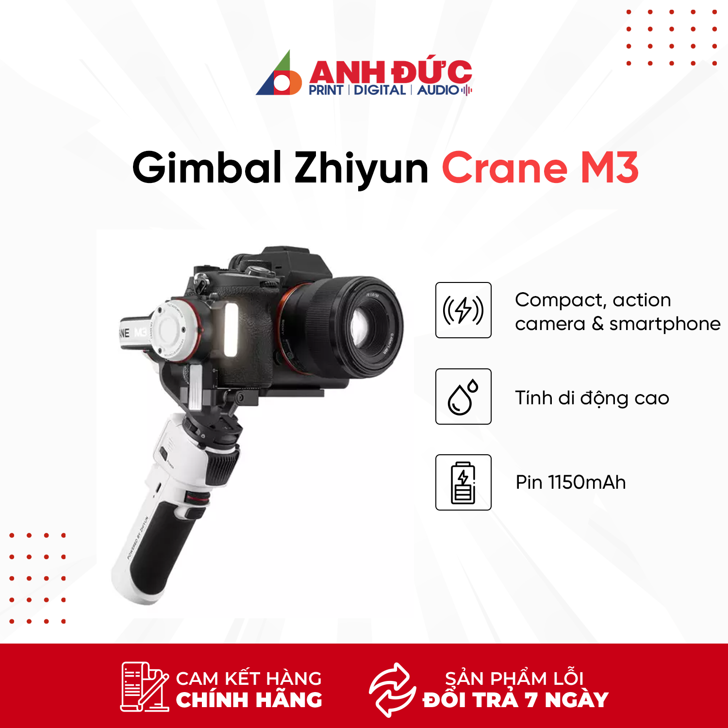 Gimbal Zhiyun Crane M3 - Hàng Chính Hãng