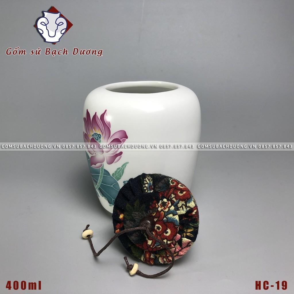 HŨ ĐỰNG TRÀ 400m bằng sứ AN TOÀN SỬ DỤNG- HC-19