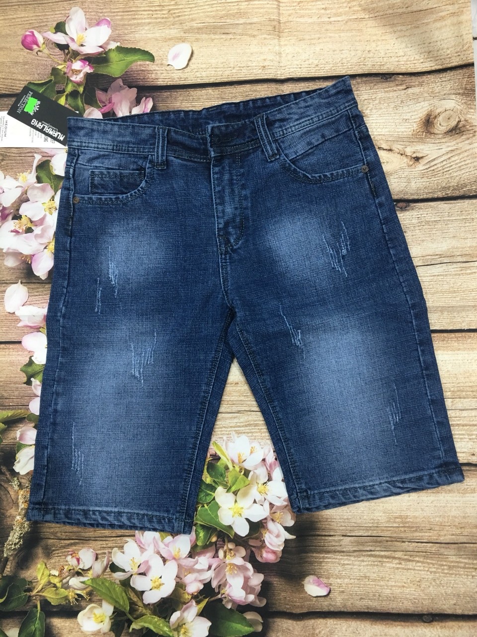 Quần short jean nam body co giãn vải nhập