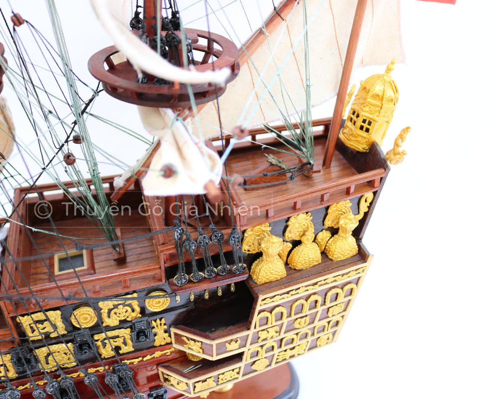 Mô Hình Thuyền Gỗ Phong Thủy Dạng Thuyền Cổ SOVEREIGN OF THE SEAS Chính Hãng Hàng Xuất Khẩu Chất Lượng Cao