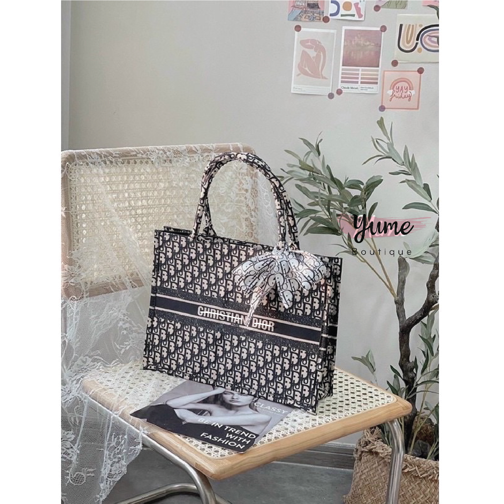 [Tặng Kèm Khăn] Túi Du Lịch DR Tote Siêu Hot Họa Tiết Size 36 DR88