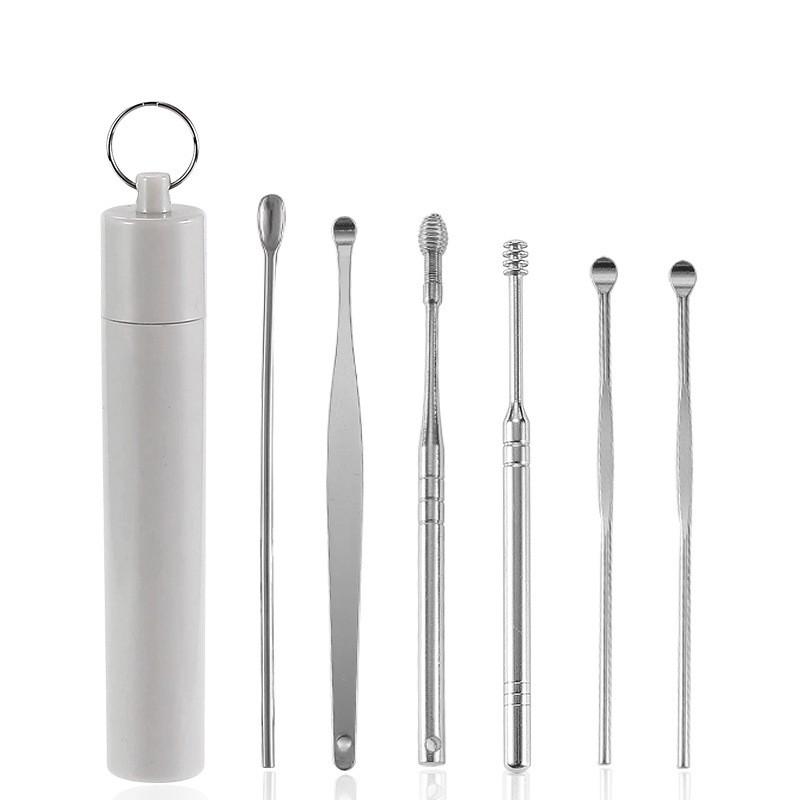 Bộ Dụng Cụ Ngoáy Tai Lấy Ráy Tai 6 Món Bằng Thép Không Gỉ Cao Cấp