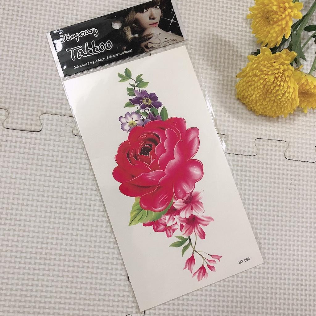 Combo 5 tấm hình xăm dán cao cấp 10x20cm: Hoa xinh khoe sắc