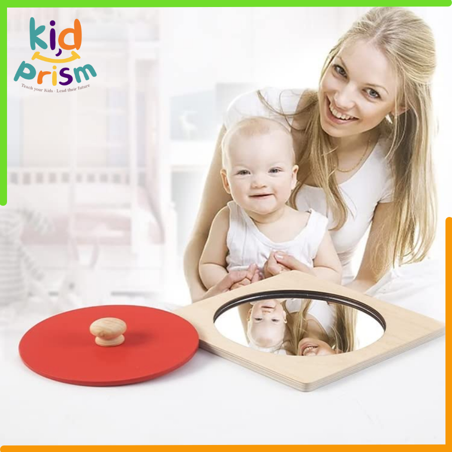 Gương Montessori - Đồ chơi giáo dục rèn luyện giác quan cho bé - Chất liệu gỗ & kính an toàn dành cho trẻ