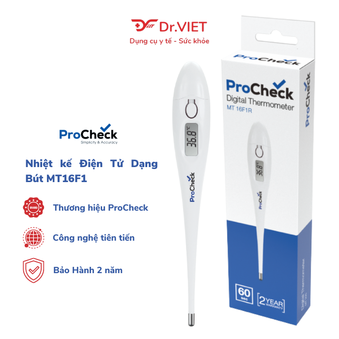  Nhiệt Kế Điện Tử Dạng Bút ProCheck MT16F1 Chính Hãng. Sử Dụng Đo Dễ Dàng, Kết Quả Đo Nhanh Chóng, Chức Năng Phát âm Báo