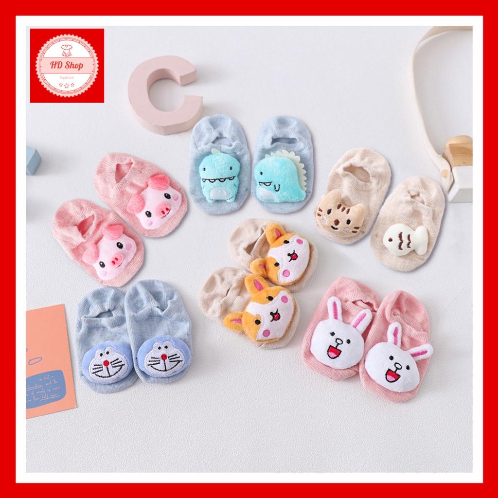 Tất hình thú cho bé, vớ cho bé sơ sinh chống trượt hình thú xinh xắn chất liệu cotton 100%