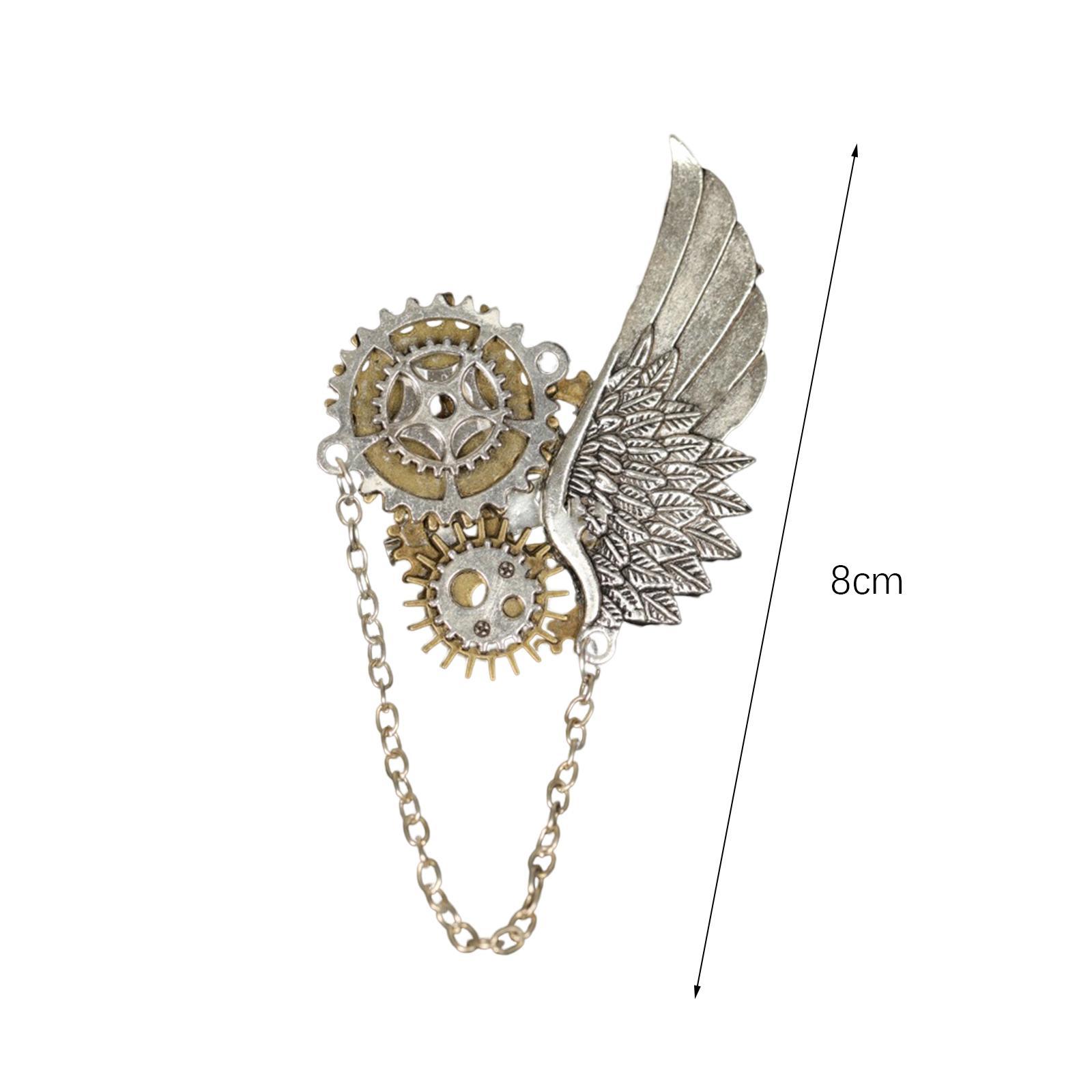 Angel Wing Brooch Metal Decorative Halloween Costume Hanging Chain Brooches