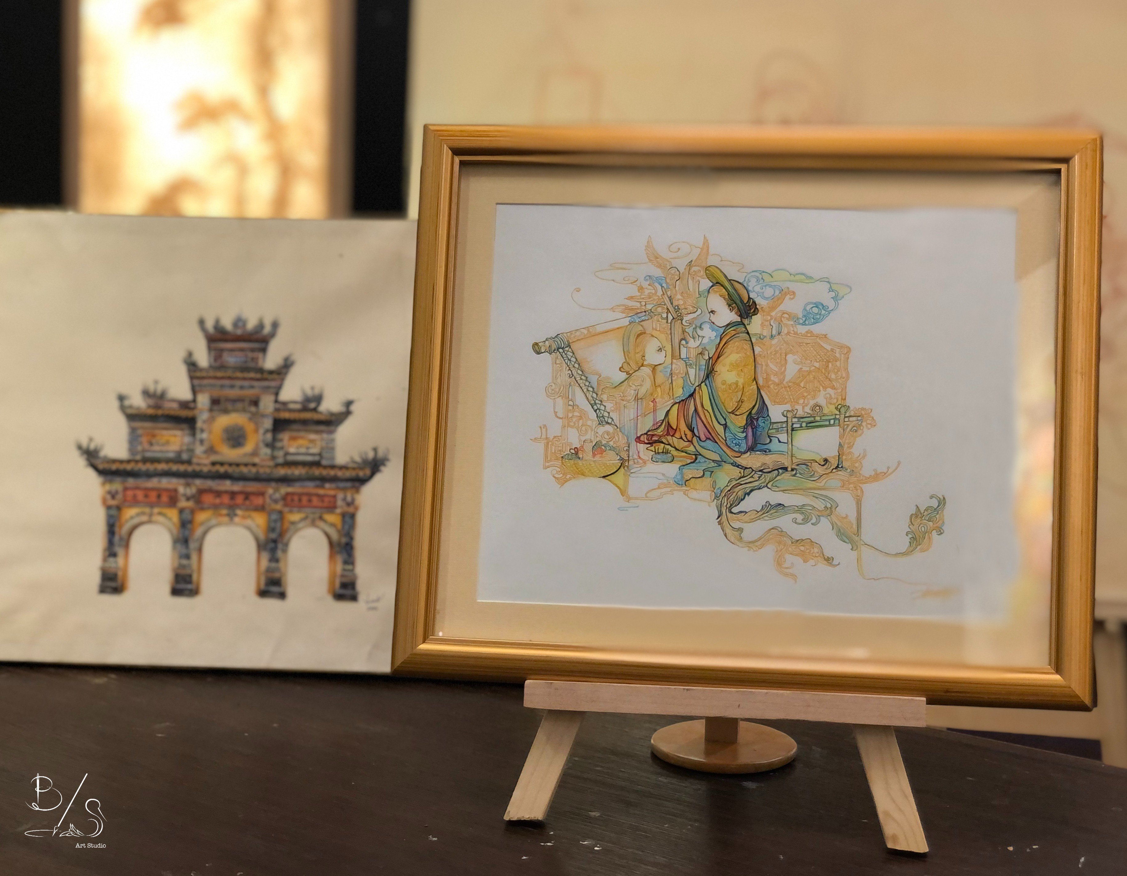 Tranh treo tường "Thêu Chân Dung Họa Tâm Hồn" - Tranh trang trí treo tường phòng ngủ, phòng khách, trang trí góc học tập, làm việc