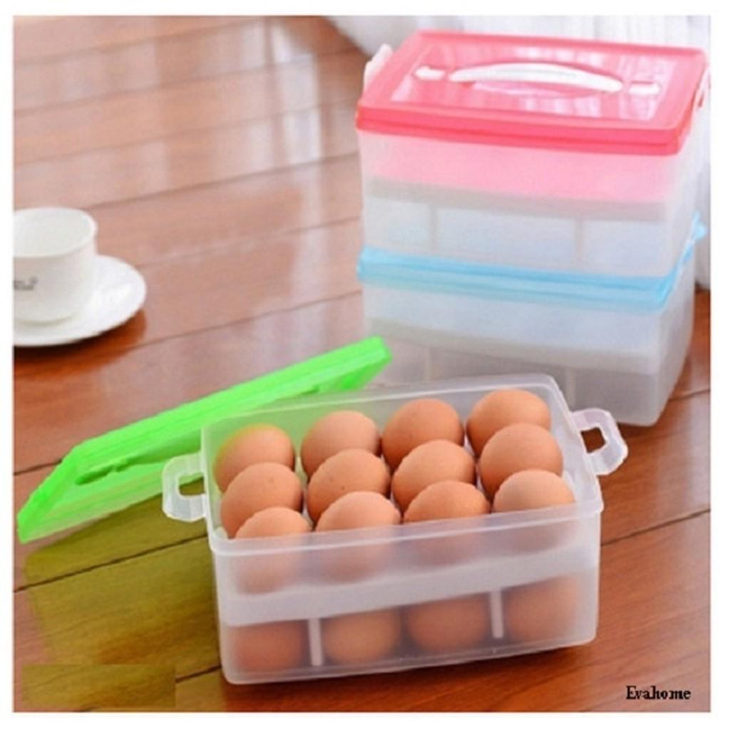 Hộp Đựng Trứng 2 Tầng 24 Quả