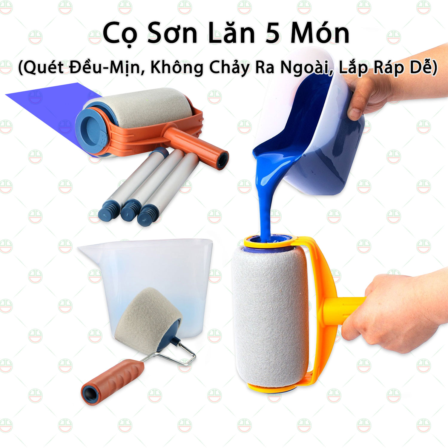 [Loại Tốt] Cây Chổi Cọ Lăn Sơn Thông Minh Bằng Nỉ Cao Cấp - Không Nhúng Sơn Tránh Văng - Gắn Dài Chổi Cọ Sơn - KLVQ-8016-CLTM