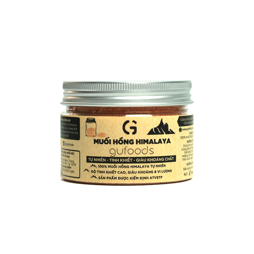 Muối hồng Himalaya GUfoods (dạng hạt mịn) - Tự nhiên, Giàu khoáng chất vi lượng, Không phụ gia, Không tinh chế