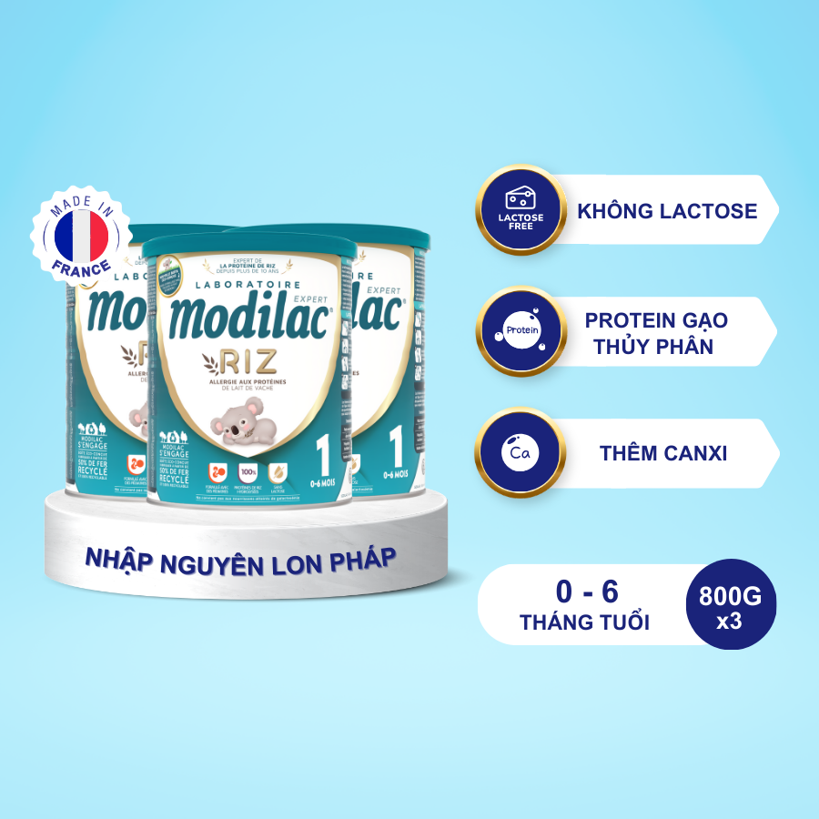 Combo 3 Sữa bột Modilac Expert Riz 1 800g