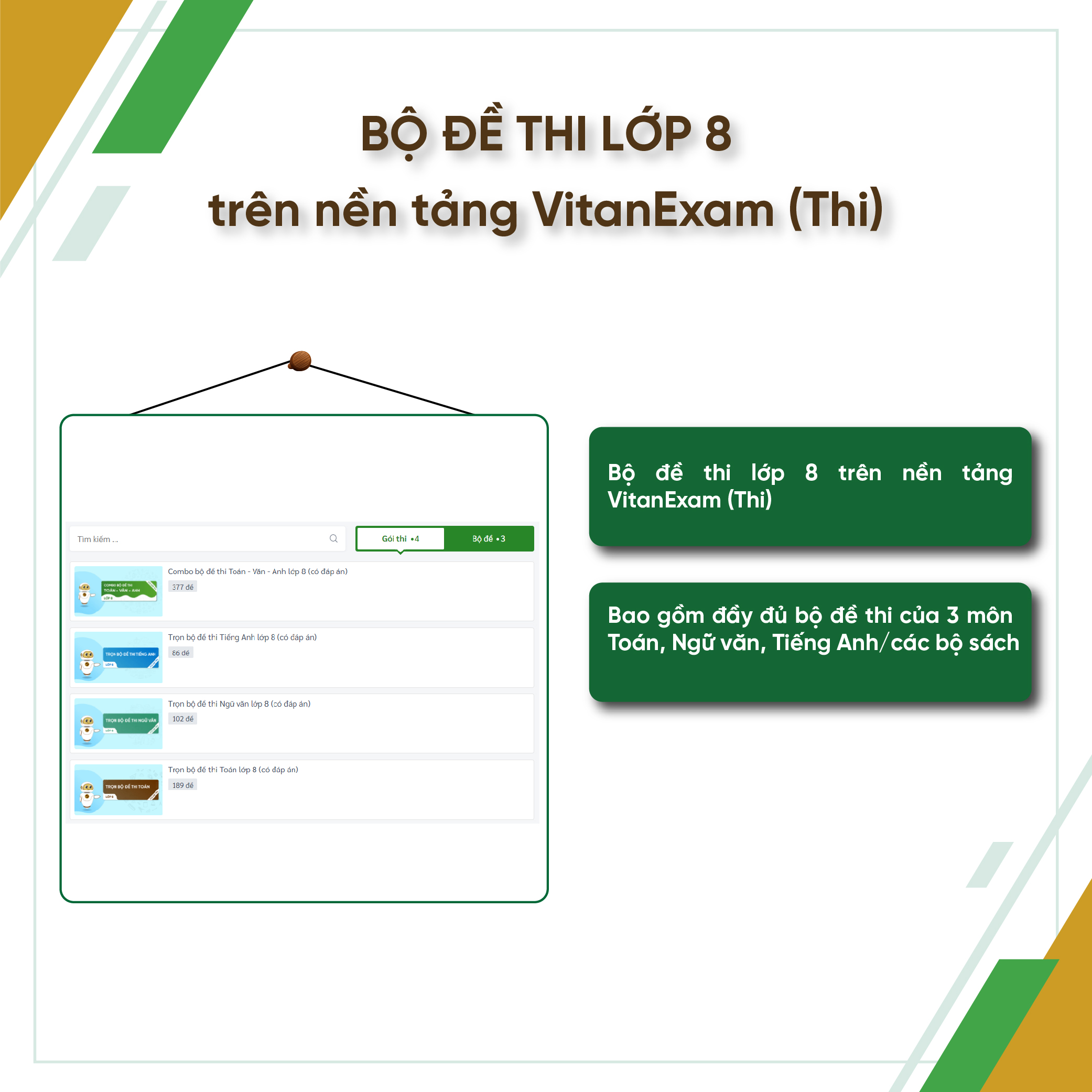 Bộ công cụ Học - Thi - Hướng nghiệp lớp 8, VitanEdu