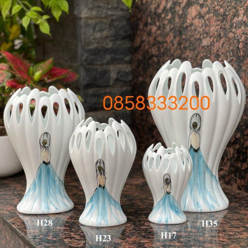 Lọ hoa bàn tay phật cao 17cm. Hàng sứ Bát Tràng