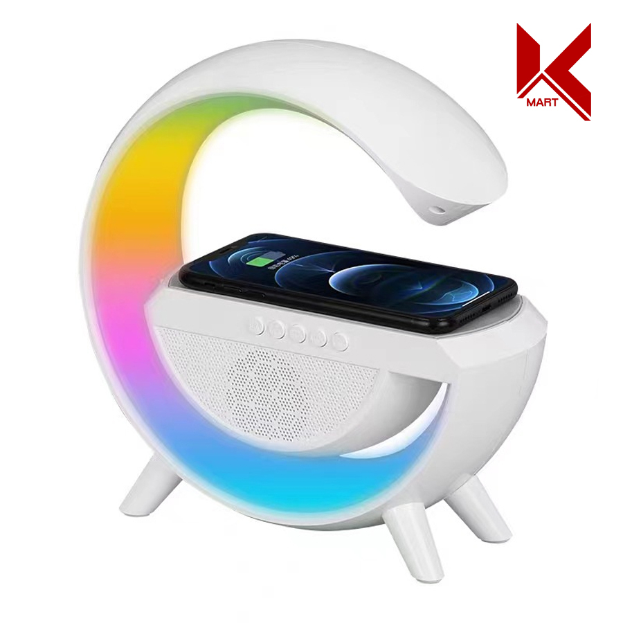 Loa bluetooth thông minh chữ G, kiêm sạc không dây 10W và đèn ngủ LED RGB - K-Mart