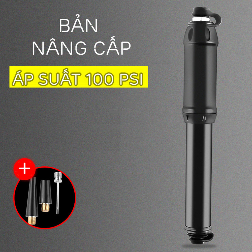 Bơm Xe Đạp Mini 100Psi Kèm Khung Gắn Sườn Xe Nhiều Đầu Bơm Tiện Lợi, Lõi Khung Nhôm Kim Loại Trọng Lượng Nhẹ MaiLee