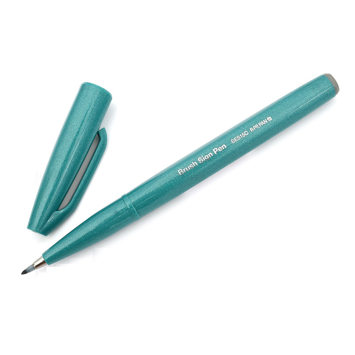 Bút lông viết chữ calligraphy Pentel Fude Touch Brush Sign Pen - Màu xanh lam (Turquoise Green)