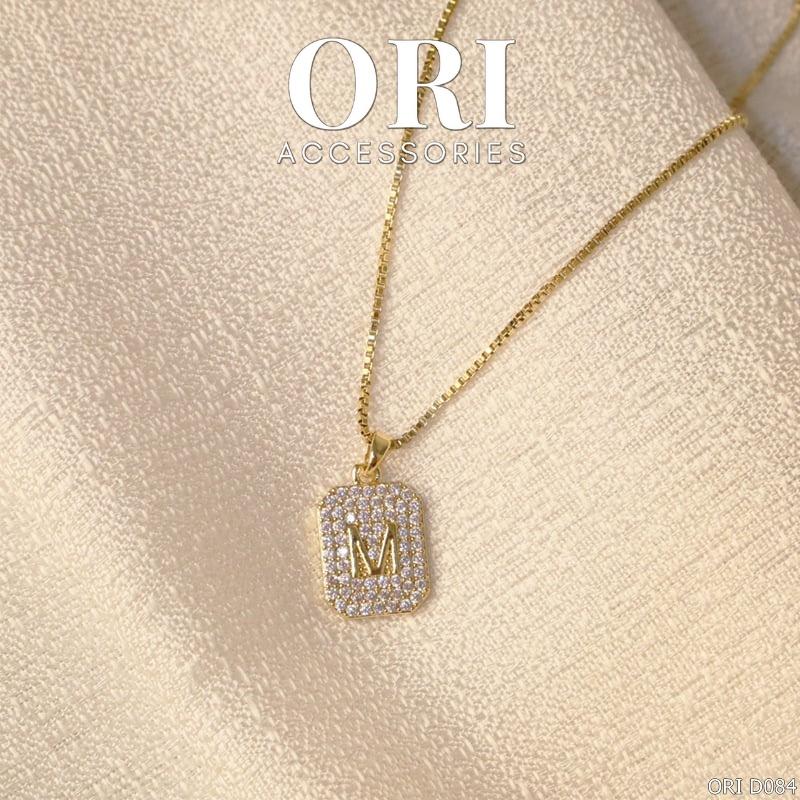 Dây chuyền nữ mặt chữ M đính đá thời trang ORI ACCESSORIES D084