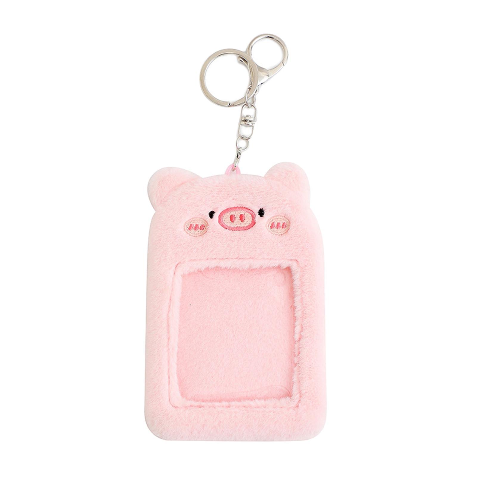 2x cute Plush Keychain Holder Photo Sleeves Photocard Holder