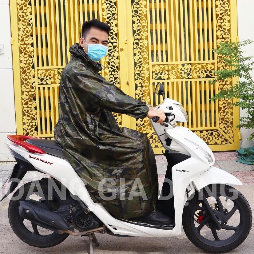 Áo Mưa BÍT LÍNH Vải Dù Không Xẻ Tà Cao Cấp Dành Cho Người Cao 1M5 Đến 1M95 AM09
