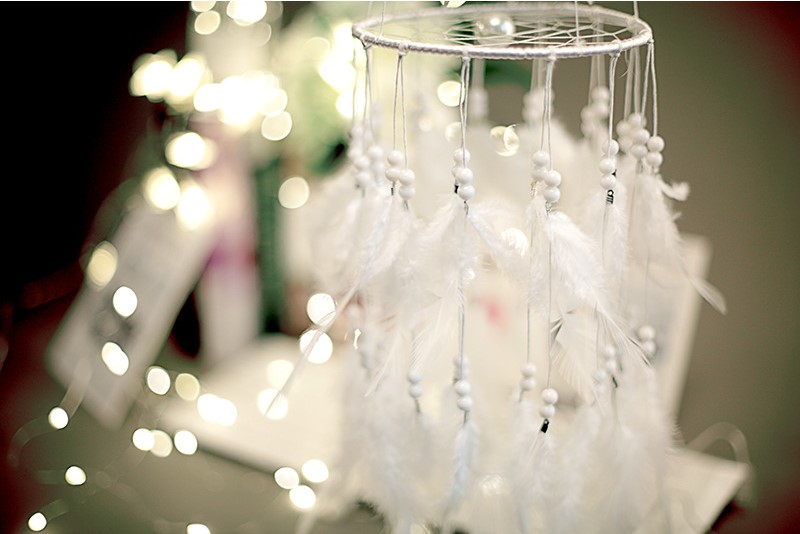 Dreamcatcher Bắt Giấc Mơ 2 Tầng Vòng Tròn Phối Lông Vũ Tua Rua