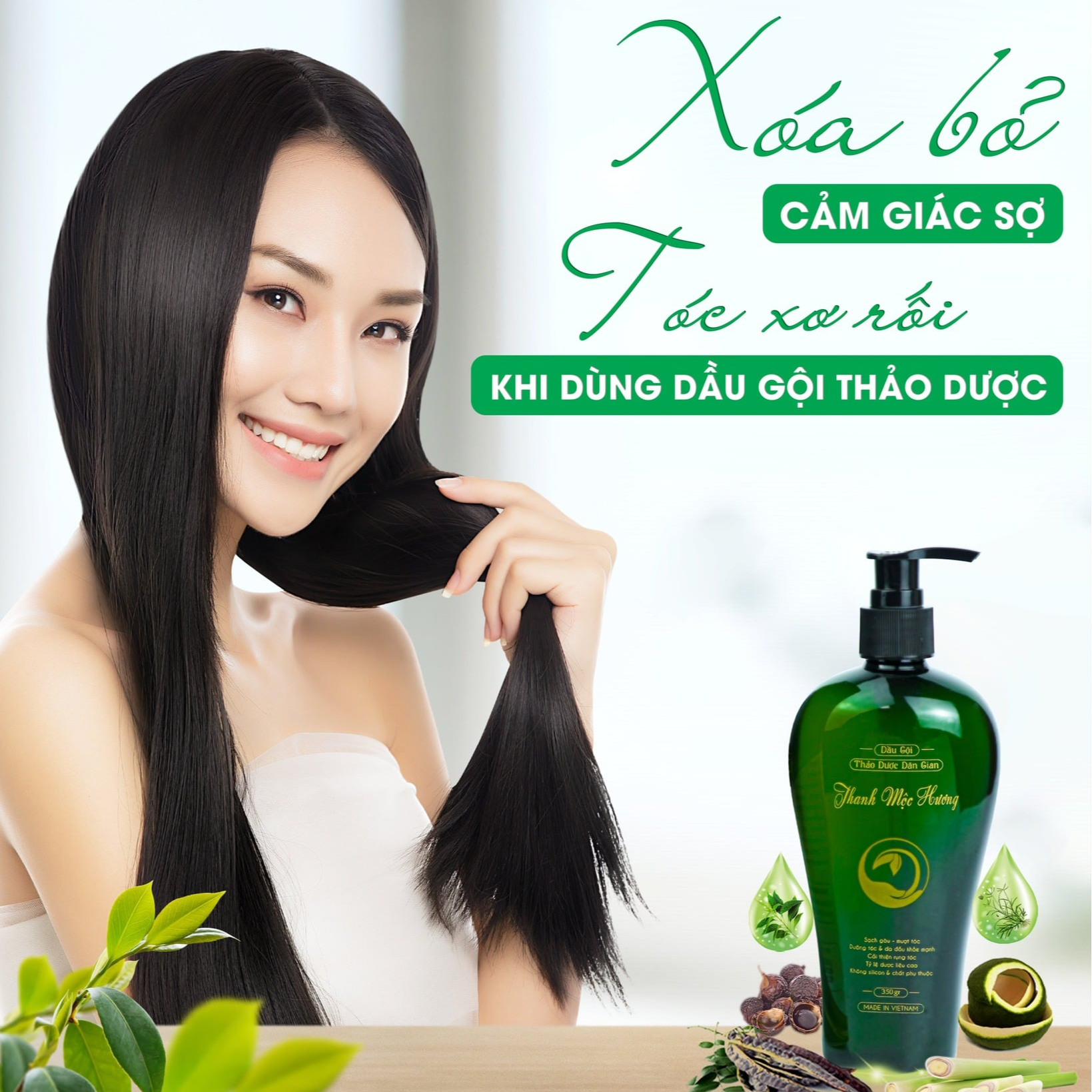 Hình ảnh Dầu gội Thanh Mộc Hương 350ml Tặng chai Xịt dưỡng tóc Tabaha 120ml ngăn rụng tóc