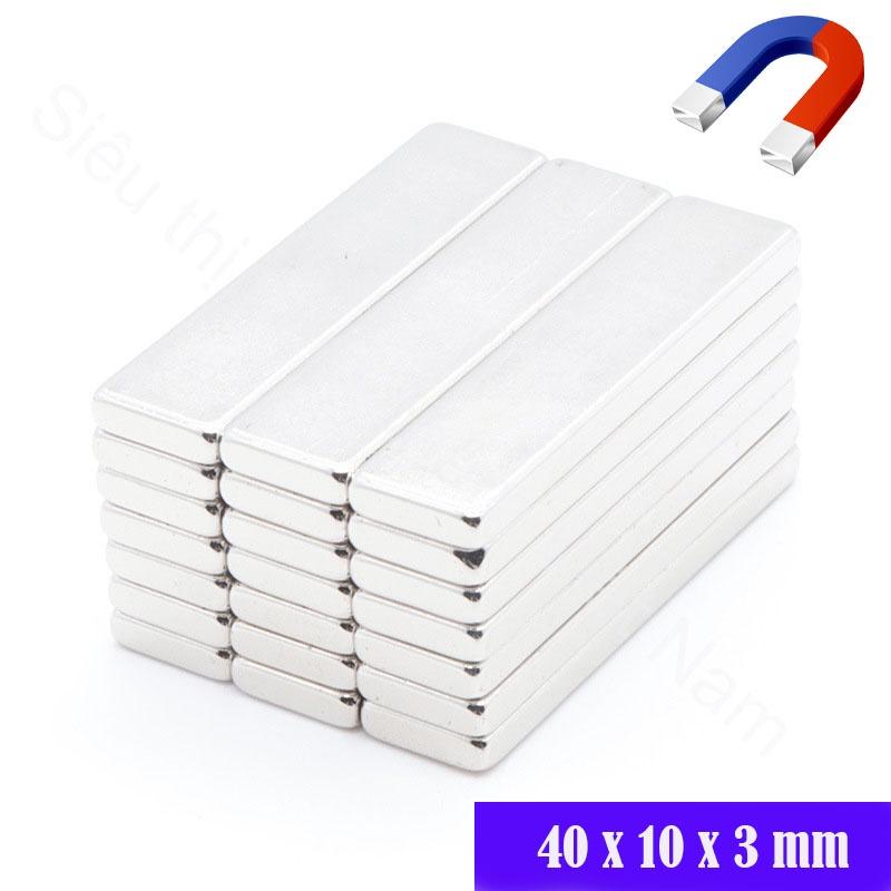 Nam châm vĩnh cửu kích thước 40x10x3mm, nam châm siêu mạnh set 10 viên