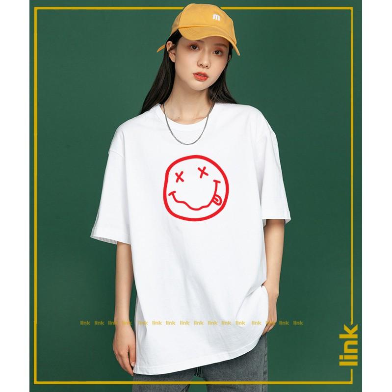 Áo phông mặt NIRVANA đáng yêu tay lỡ unisex