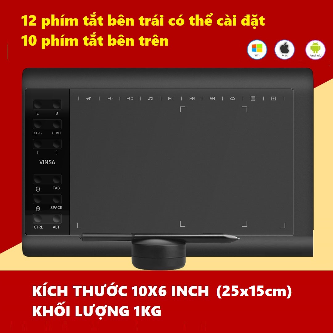 Bảng vẽ điện tử VINSA 1060 Plus - Hàng chính hãng