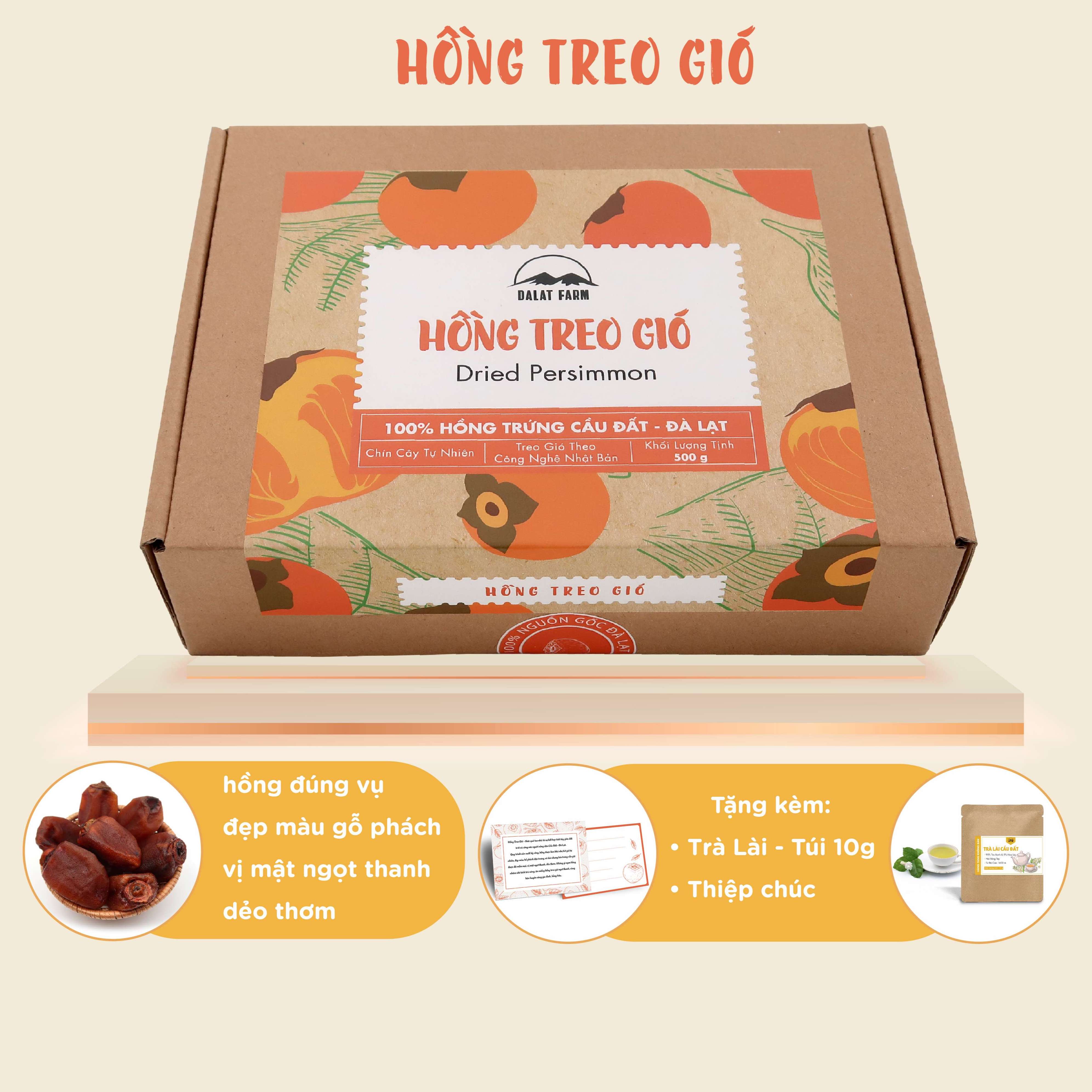 Hồng Treo Gió DalatFarm - Hộp 500 g