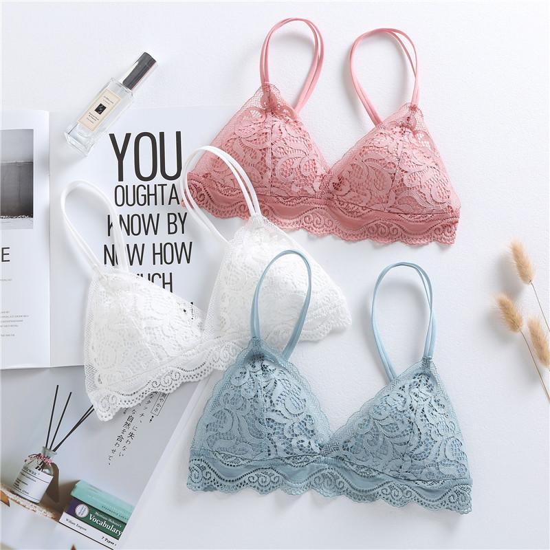 Pháp Mới Hồng Bông Siêu Mỏng Bộ Đồ Lót Mùa Hè Gợi Cảm Dây Không Push Up Bra Bộ Mùa Xuân phụ Nữ Plus Kích Thước Bộ Đồ Lót Ren