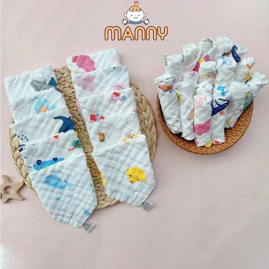 Yếm Xô Nhăn 6 Lớp Cho Bé Manny Mềm Mại, Thoáng Mát, Thấm Hút Tốt, Yếm Xô Cho Trẻ Sơ Sinh