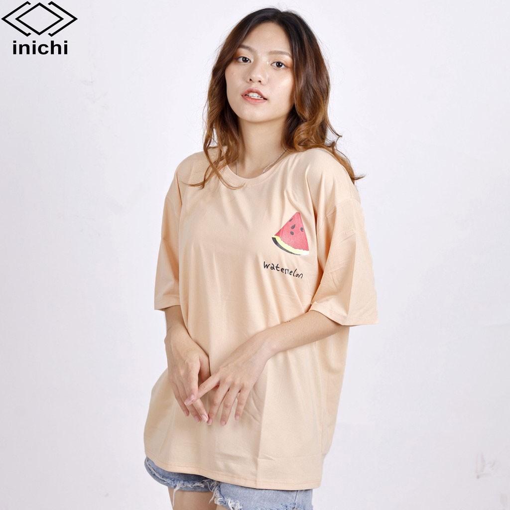 Áo thun INICHI unisex tay lỡ form rộng cá tính, hình in hình dưa hấu - IC639
