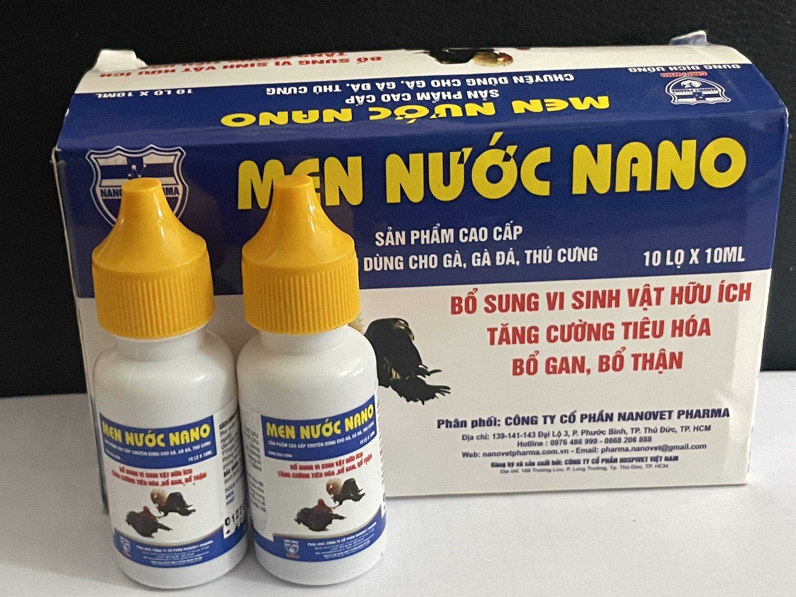 MEN NƯỚC NANO 10ML- CHUYÊN DÙNG CHO GÀ, GÀ ĐÁ, THÚ CƯNG