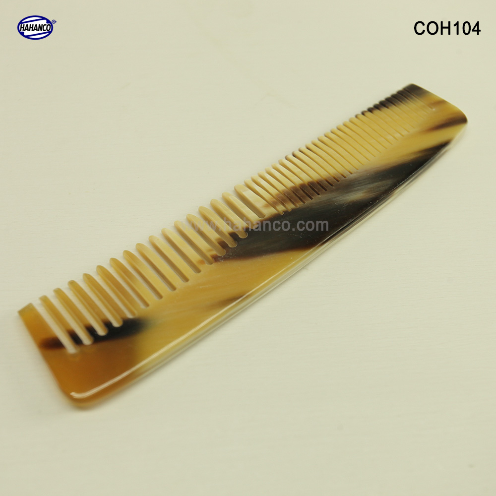 Lược sừng bằng đầu hai loại răng (Size: M - 12,5cm) COH104 - Lược xuất khẩu Nhật - Chăm sóc tóc